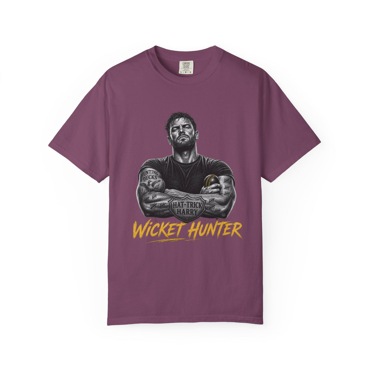 Wicket Hunter cricket fan graphic t-shirt, product view 5
