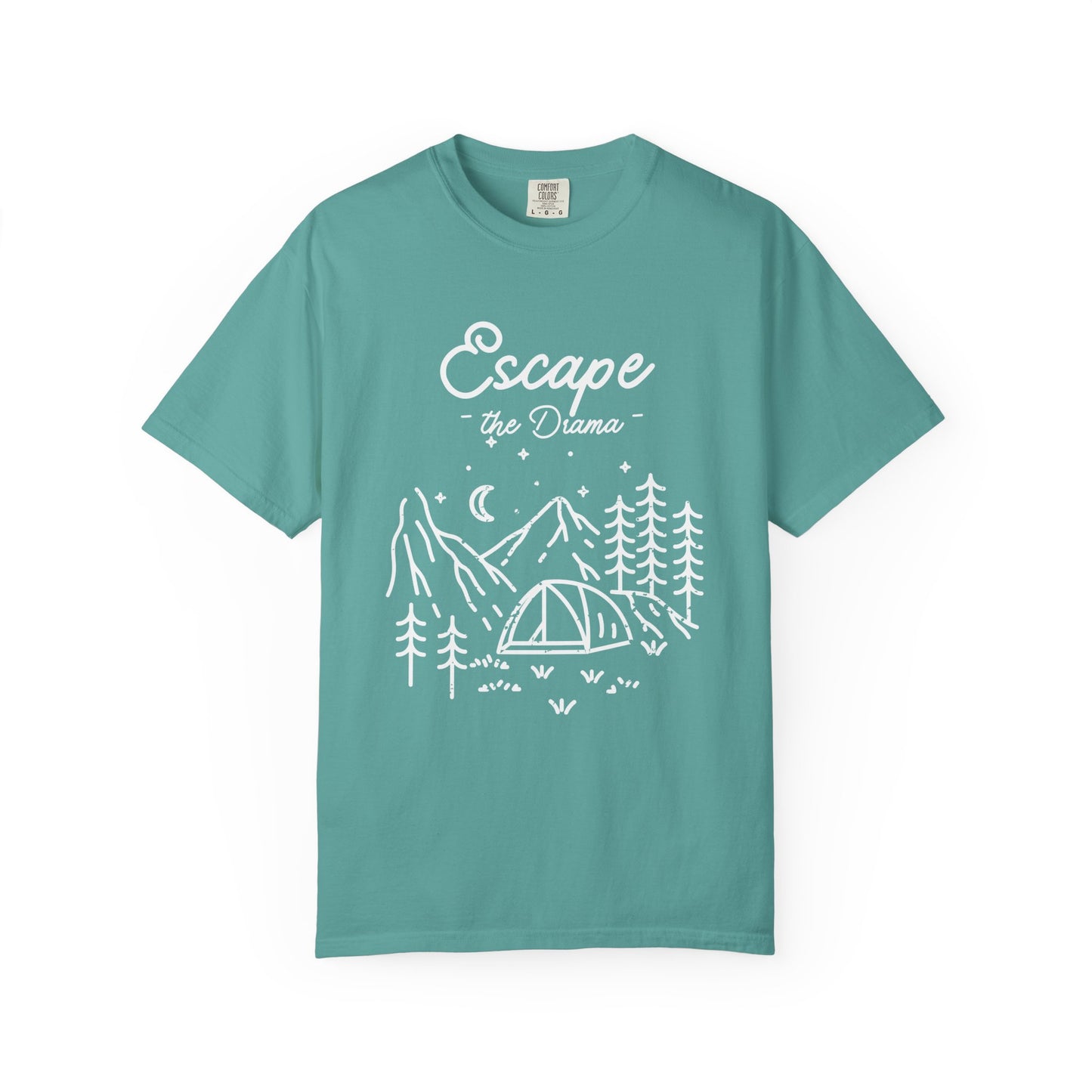 Escape the Drama T-Shirt | Minimal Campsite Graphic Tee | Odyssey Camp & Co.