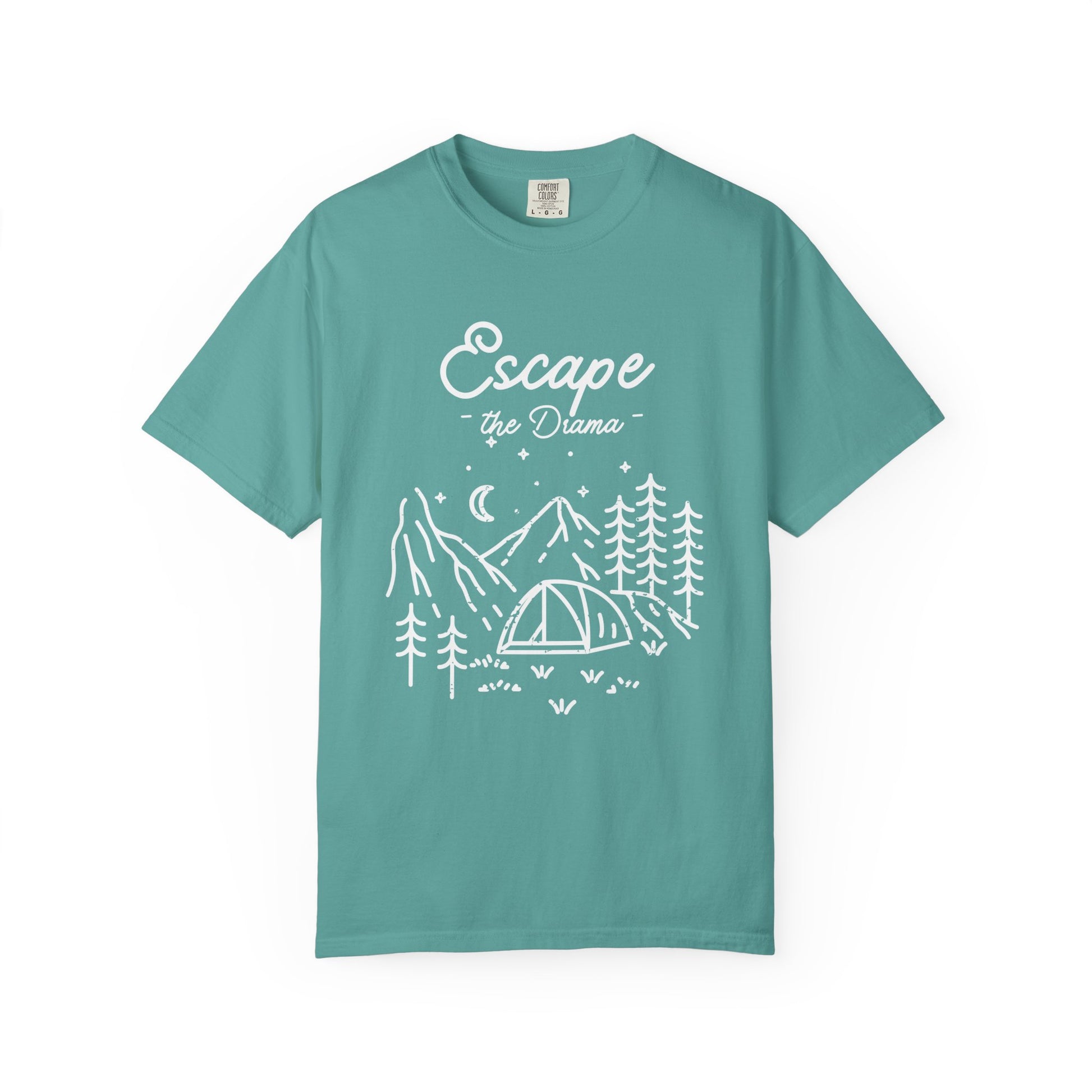 Escape the Drama T-Shirt | Minimal Campsite Graphic Tee | Odyssey Camp & Co.