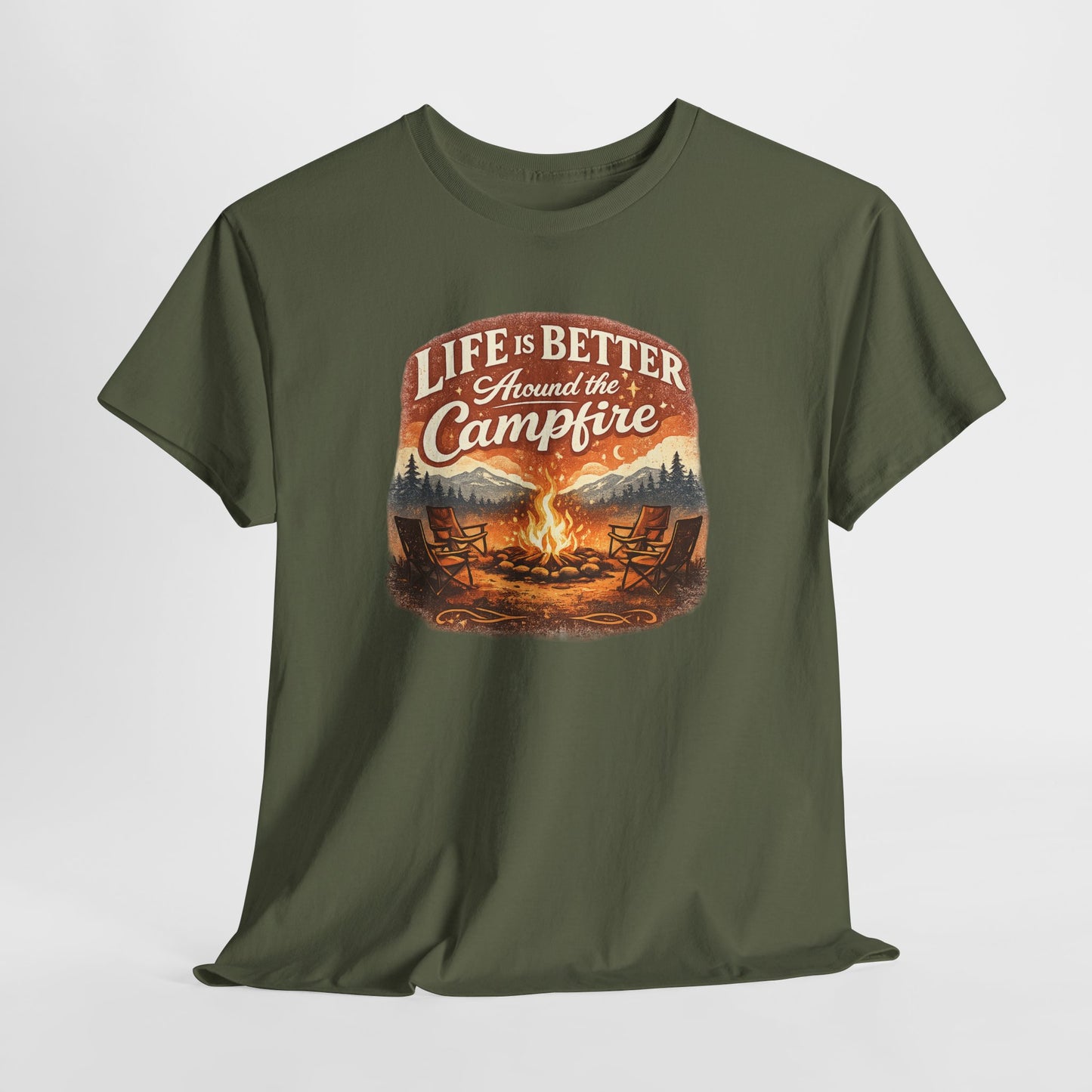 Life Is Better Around the Campfire Vintage Outdoor Tee | outdoor lifestyle t-shirt | camping gift | Odyssey Camp & Co.