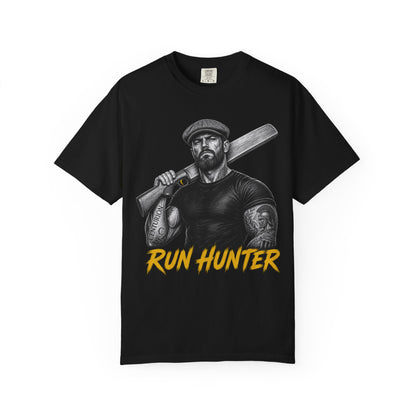 Run Hunter garment-dyed cricket tee colour option, relaxed unisex fit