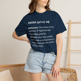 GREEN Cricket Dictionary T-Shirt, dictionary-style definition print on a garment-dyed cotton tee by Odyssey Camp & Co.