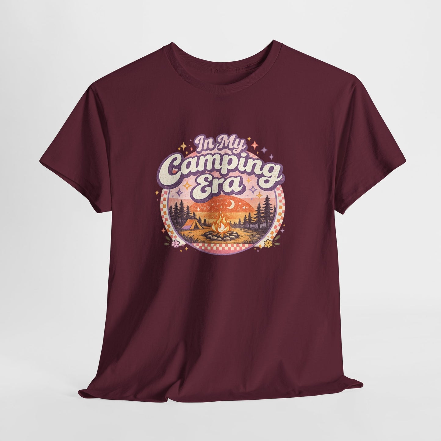 Camping T-Shirt | In My Camping Era Retro Sunset Tee | Odyssey Camp & Co.