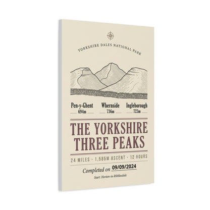 Yorkshire Three Peaks Matte Canvas Print | Stretched Hiking Poster | Odyssey Camp & Co.