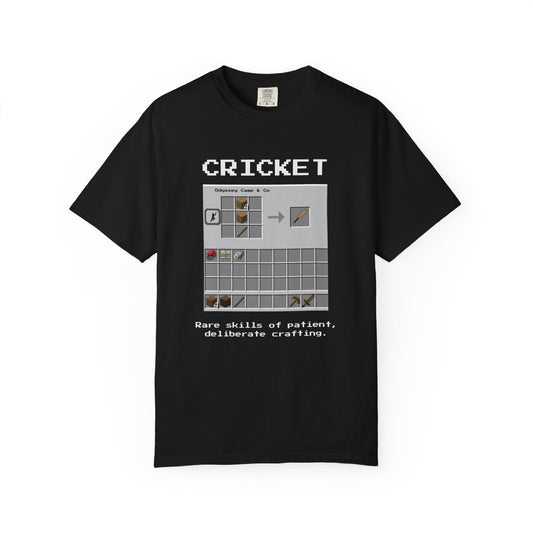 Cricket Crafting T-Shirt | garment-dyed cricket t-shirt | cricket fan gift | Odyssey Camp & Co.