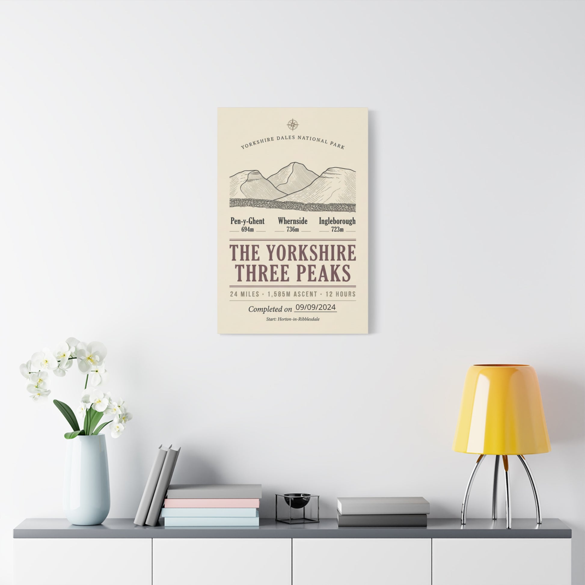 Yorkshire Three Peaks Matte Canvas Print | Stretched Hiking Poster | Odyssey Camp & Co.