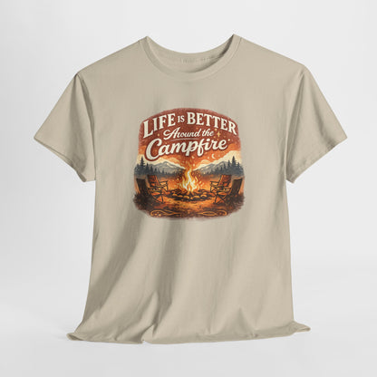 Life Is Better Around the Campfire Vintage Outdoor Tee | Odyssey Camp & Co.