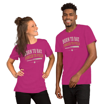 Born to bat forced to field cricket gift t-shirt berry | Funny Cricket T-Shirt | Odyssey Camp & Co.