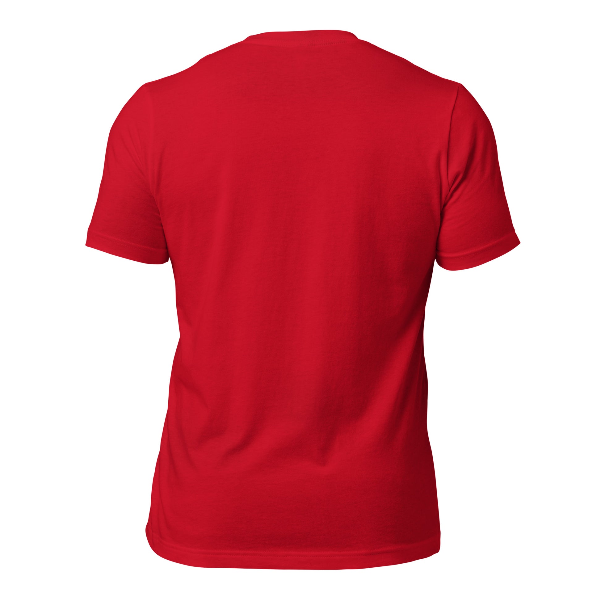 Born to bat forced to field cricket t-shirt red back view | Funny Cricket T-Shirt | Odyssey Camp & Co.